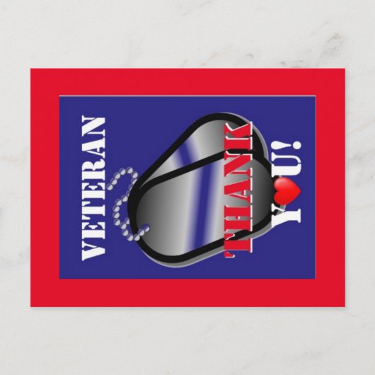 Veteranen Dank u Briefkaart (Voorkant)