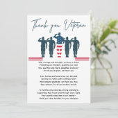 Veteranen, dank u | patriottische waardering bedankkaart (Staand voorkant)