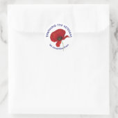 VETERANEN | Dank u | We herinneren hen | papaver Ronde Sticker (Tas)