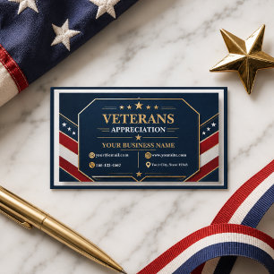 Veteranen Danken U   Patriottisch Militair feest Visitekaartje