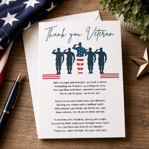 Veteranen Danken U   Patriottische Waardering Bedankkaart