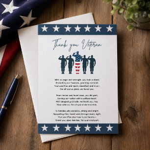 Veteranen Danken U   Patriottische Waardering Bedankkaart