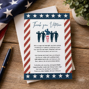 Veteranen Danken U Patriottische Waardering Bedankkaart