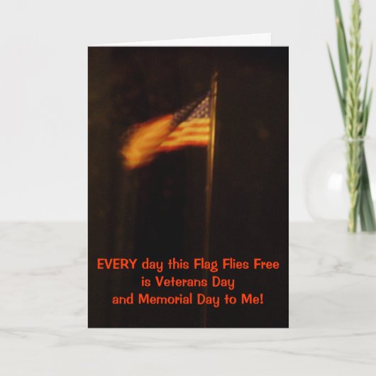 Veteranen en de HerdenkingsVlag van de Dag Bedankkaart (Voorkant)