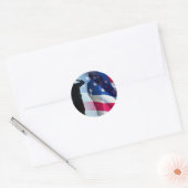 Veteranen groeten het vlaggenpatriottische ronde sticker (Envelop)