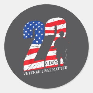 Veteranen Leven 22 Per Dag Zelfmoordbewustzijn Pts Ronde Sticker