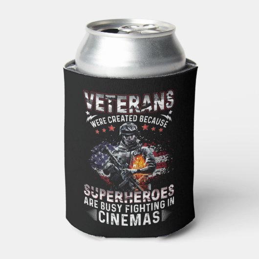 Veteranen omdat superhelden bezig zijn in Cinemas Blikjeskoeler (Blikje Voorkant)