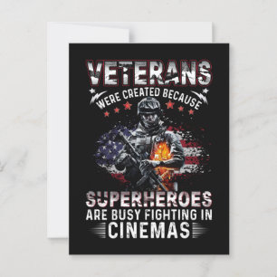 Veteranen omdat superhelden bezig zijn in Cinemas Briefkaart