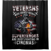 Veteranen omdat superhelden bezig zijn in Cinemas Douchegordijn (Voorkant)