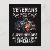 Veteranen omdat superhelden bezig zijn in Cinemas Feestdagenkaart (Voorkant)