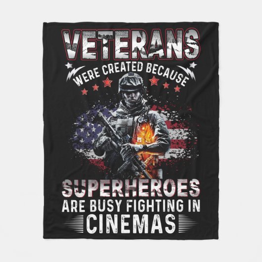 Veteranen omdat superhelden bezig zijn in Cinemas Fleece Deken (Voorkant)