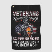 Veteranen omdat superhelden bezig zijn in Cinemas Golfhanddoek (Voorkant)