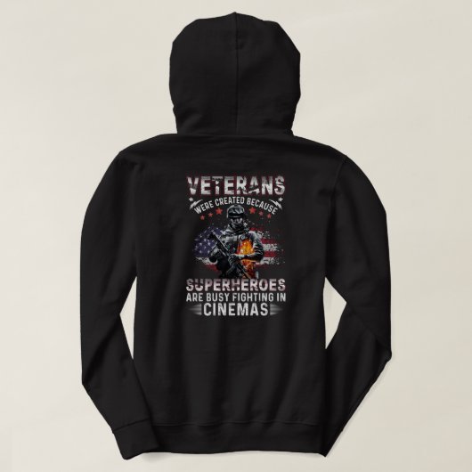Veteranen omdat superhelden bezig zijn in Cinemas  Hoodie (Design achterkant)
