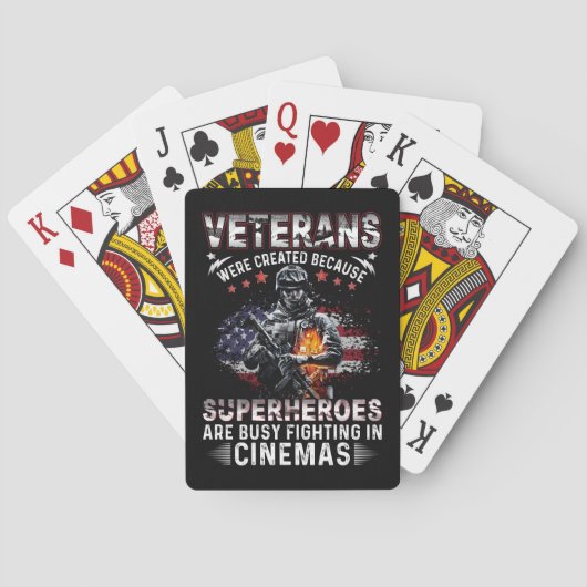 Veteranen omdat superhelden bezig zijn in Cinemas Pokerkaarten (Achterkant)