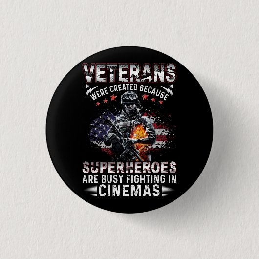 Veteranen omdat superhelden bezig zijn in Cinemas Ronde Button 3,2 Cm (Voorkant)