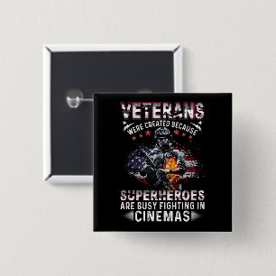 Veteranen omdat superhelden bezig zijn in Cinemas Vierkante Button 5,1 Cm