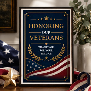 Veteranen Patriottische Waarderingskaart voor He Poster