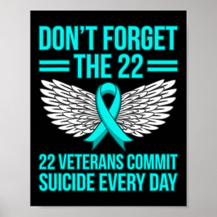 Veteranen plegen zelfmoord PTSS bewustzijn lint Gr Poster