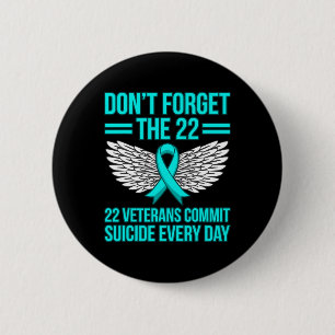Veteranen plegen zelfmoord PTSS bewustzijn lint Gr Ronde Button 5,7 Cm