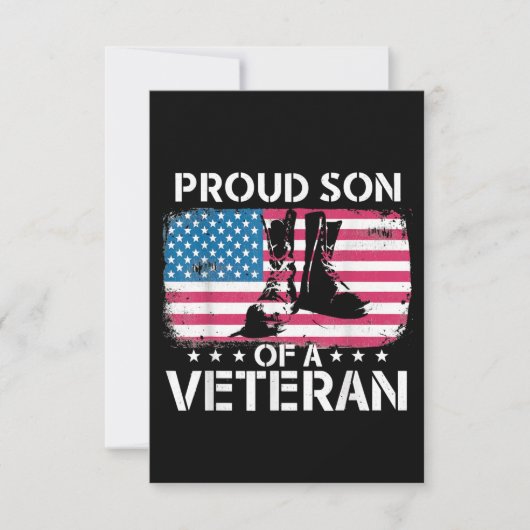 Veteranen - Proud Son of a veteran T-shirt RSVP Kaartje (Voorkant)