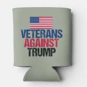 Veteranen tegen de Amerikaanse vlag Trump Blikjeskoeler (Achterkant)