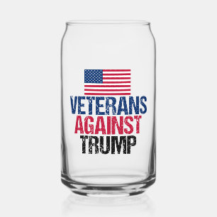 Veteranen tegen de Amerikaanse vlag Trump Blikvorm Glas