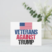 Veteranen tegen de Amerikaanse vlag Trump Briefkaart (Staand voorkant)