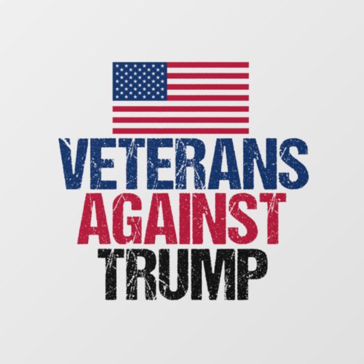 Veteranen tegen de Amerikaanse vlag Trump Raamsticker (Vel)