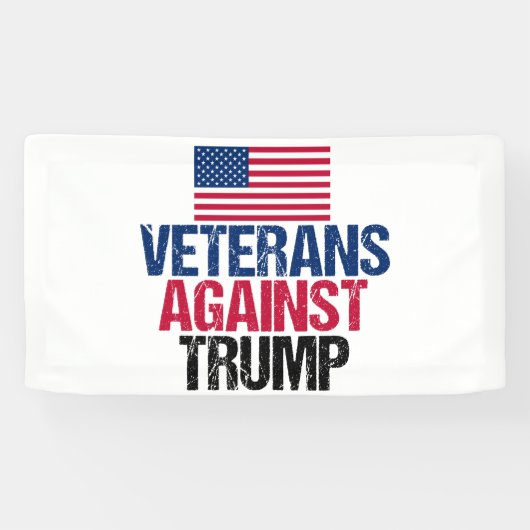 Veteranen tegen de Amerikaanse vlag Trump Spandoek (Horizontaal)