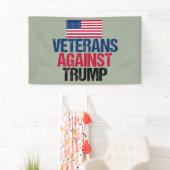Veteranen tegen de Amerikaanse vlag Trump Spandoek (Insitu)