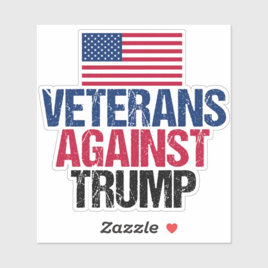 Veteranen tegen de politieke Amerikaanse vlag Trum Sticker (Vel)