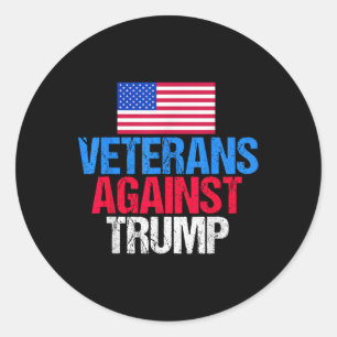 Veteranen tegen Donald Trump Ronde Sticker
