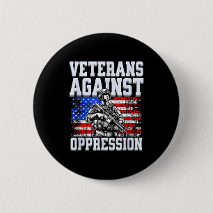 Veteranen tegen onderdrukkende patriottische leger ronde button 5,7 cm