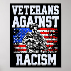 Veteranen tegen onze patriottische leger soldaat poster