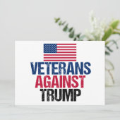 Veteranen tegen Trump Amerikaanse vlag Kaart (Staand voorkant)