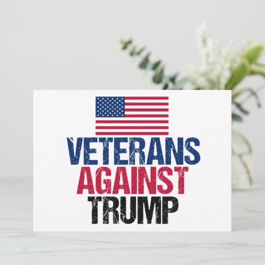Veteranen tegen Trump Amerikaanse vlag Kaart (Staand voorkant)