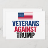 Veteranen tegen Trump Amerikaanse vlag Kaart (Voorkant / Achterkant)