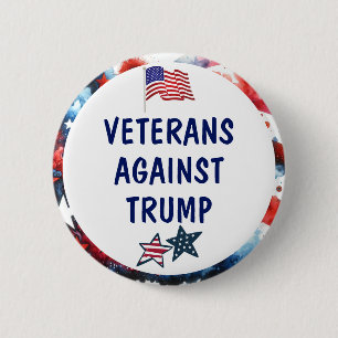 Veteranen tegen Trump   Anti-Trump Ronde Button 5,7 Cm