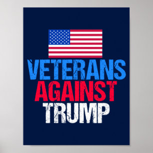 Veteranen Tegen Trump Blauwe Verkiezing Poster