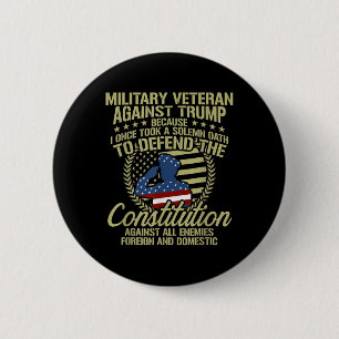 Veteranen tegen Trump grappige anti Trump kleding Ronde Button 5,7 Cm