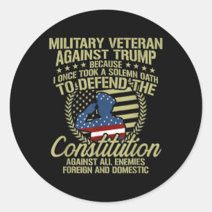 Veteranen tegen Trump grappige anti Trump kleding Ronde Sticker