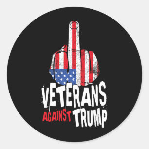 Veteranen Tegen Trump Militaire Vets Anti Trump  Ronde Sticker