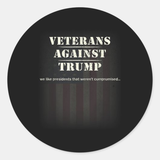 Veteranen tegen Trump - Protest Ronde Sticker (Voorkant)