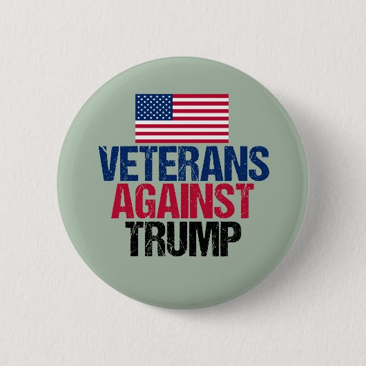 Veteranen tegen Trump Ronde Button 5,7 Cm (Voorkant)