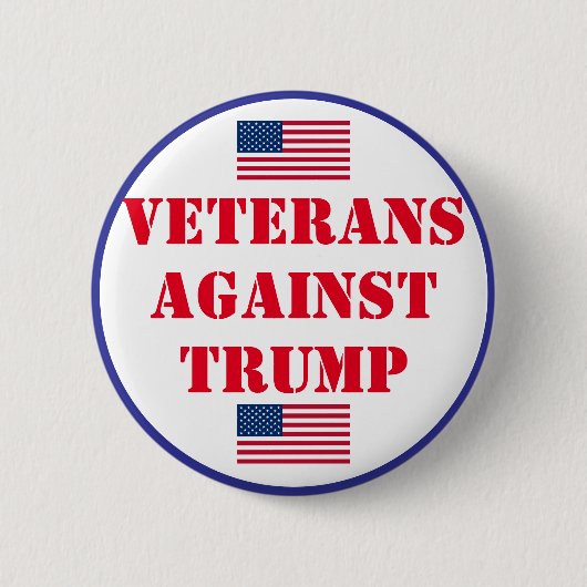 Veteranen tegen Trump Ronde Button 5,7 Cm (Voorkant)