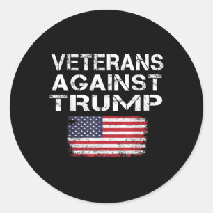 Veteranen tegen Trump T-shirt _ Militaire dierenar Ronde Sticker