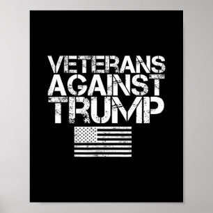 Veteranen Tegen Trump Vintage Patriottische Vlag P Poster