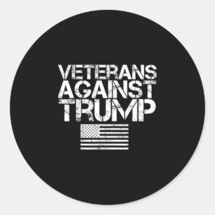 Veteranen Tegen Trump Vintage Patriottische Vlag P Ronde Sticker