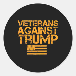 Veteranen Tegen Trump Vintage Patriottische Vlag P Ronde Sticker