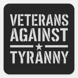 Veteranen Tegen Tyrannie – Militair stencil verzet Vierkante Sticker